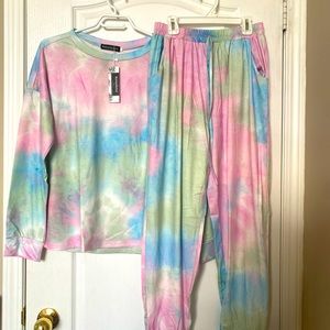 BNWT Tie Dye Track Suit with pockets size small